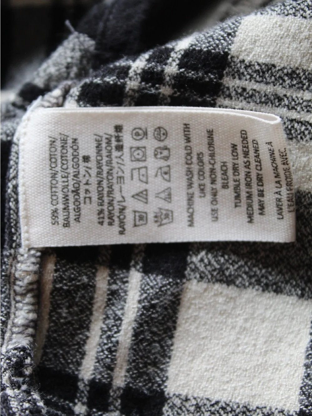Free People Black and White Plaid Sleeveless Tunic Dress
